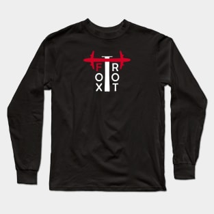 Foxtrot Aviation Phonetic Alphabet Pilot Airplane Long Sleeve T-Shirt